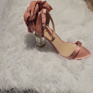 Elegant Pink Satin Women's Heel
